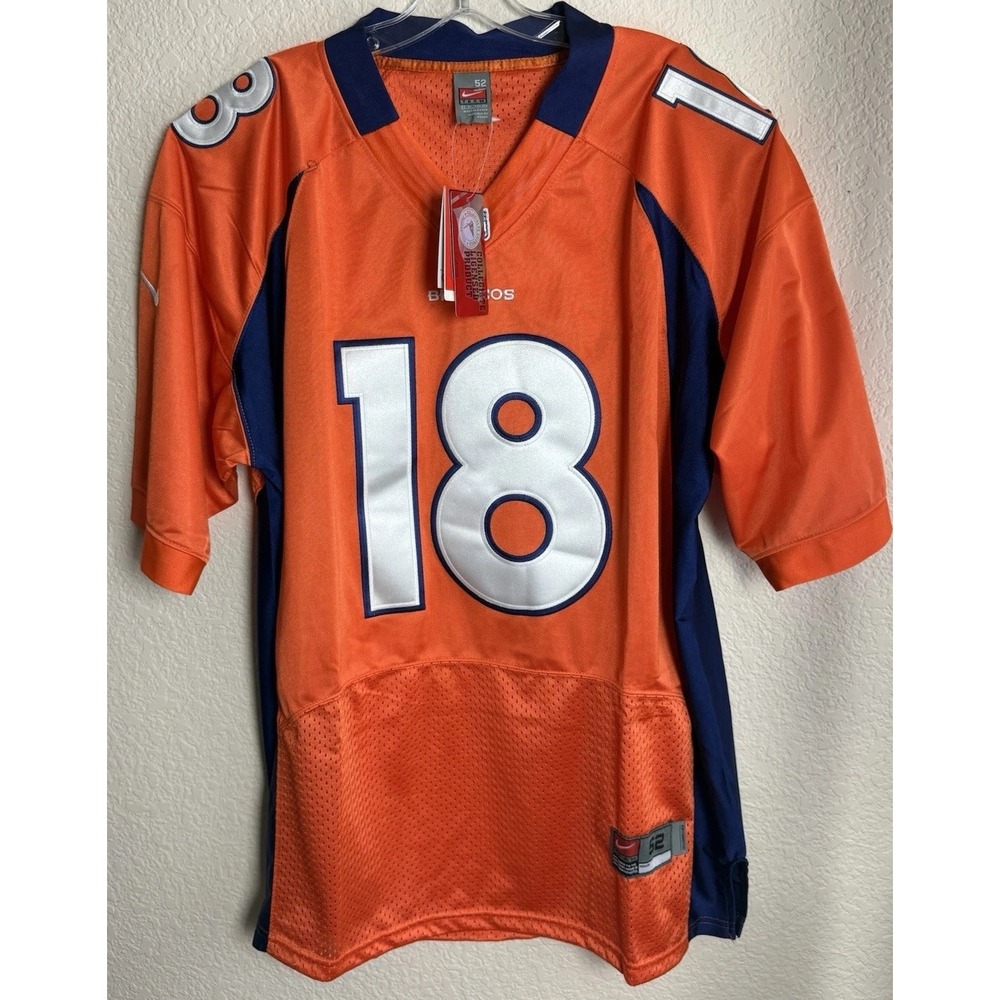 Nike Peyton Manning Jersey 52 XL Denver Broncos Orange Authentic Sewn Stitch NWT